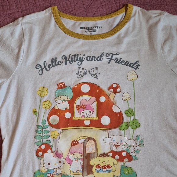 Hello Kitty Tops - Hello Kitty and Friends Kids Tee - White and Red